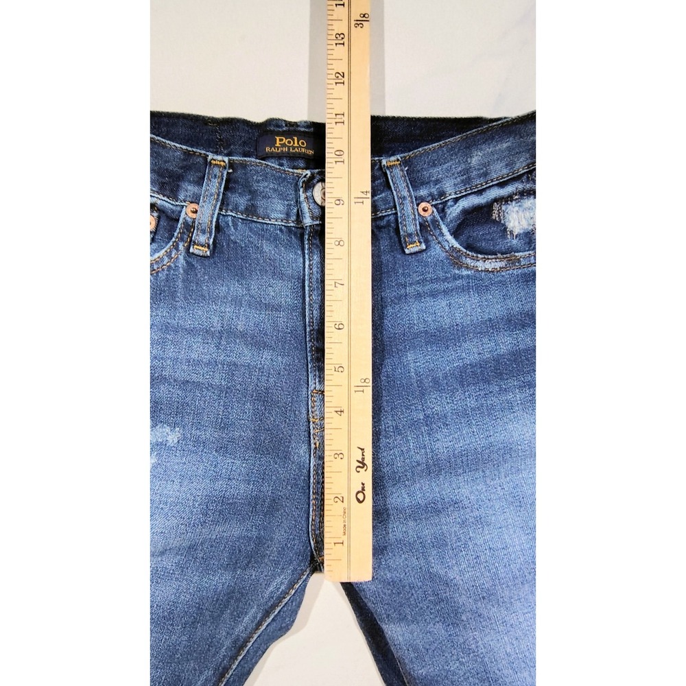 Polo Ralph Lauren Jeans The Sullivan Slim Boys Size 14 Blue Distressed Denim - Picture 13 of 14